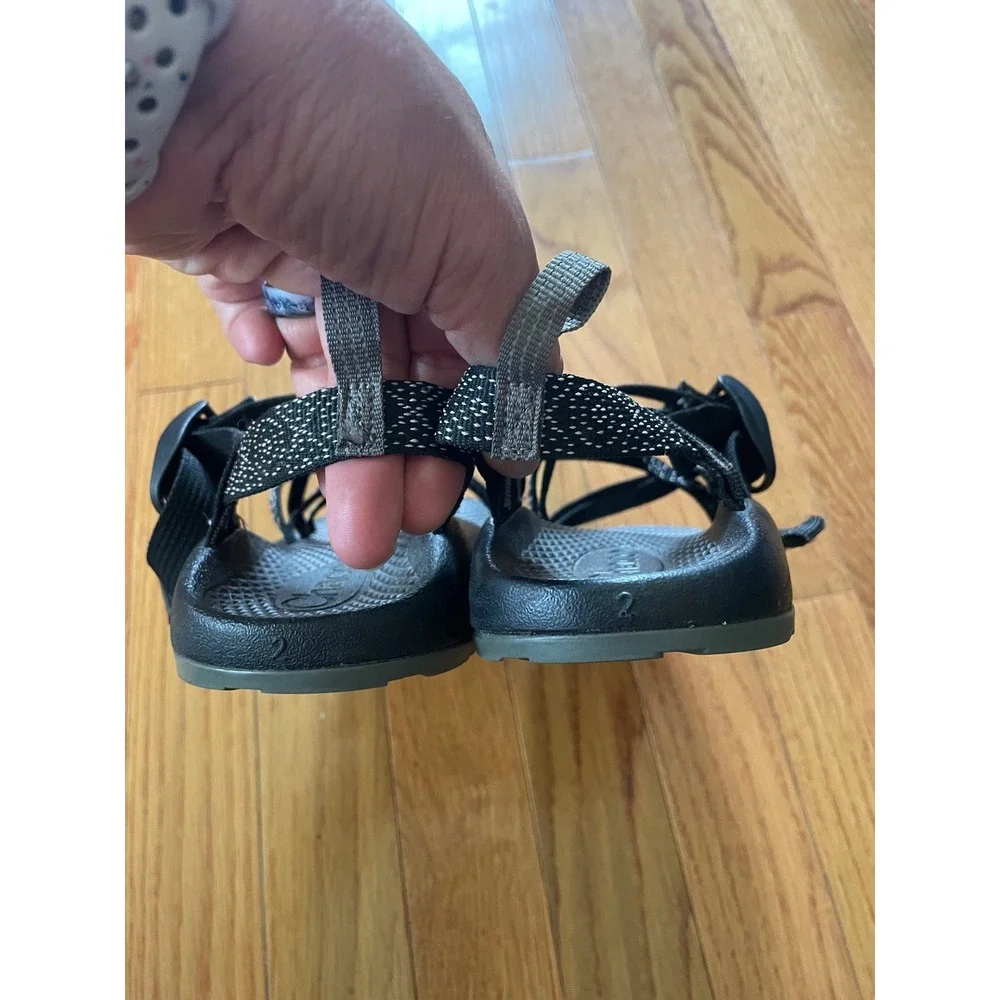 Chaco Kids Z1 Ecotread Sport Sandals Black White Strappy Size 2